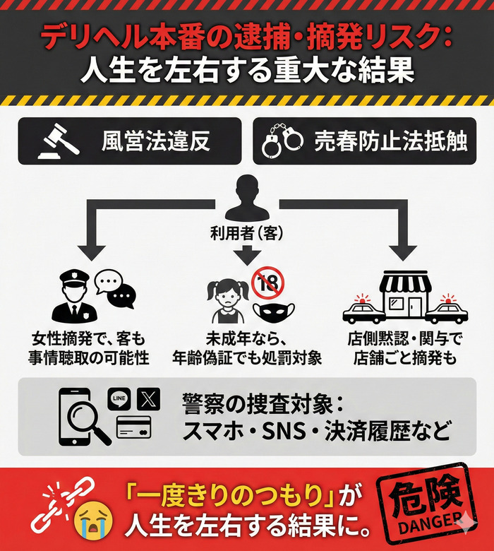 逮捕・摘発のリスク