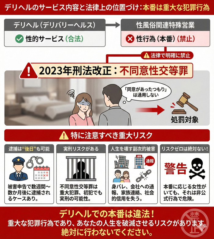 デリヘルのサービス内容と法律上の位置づけ